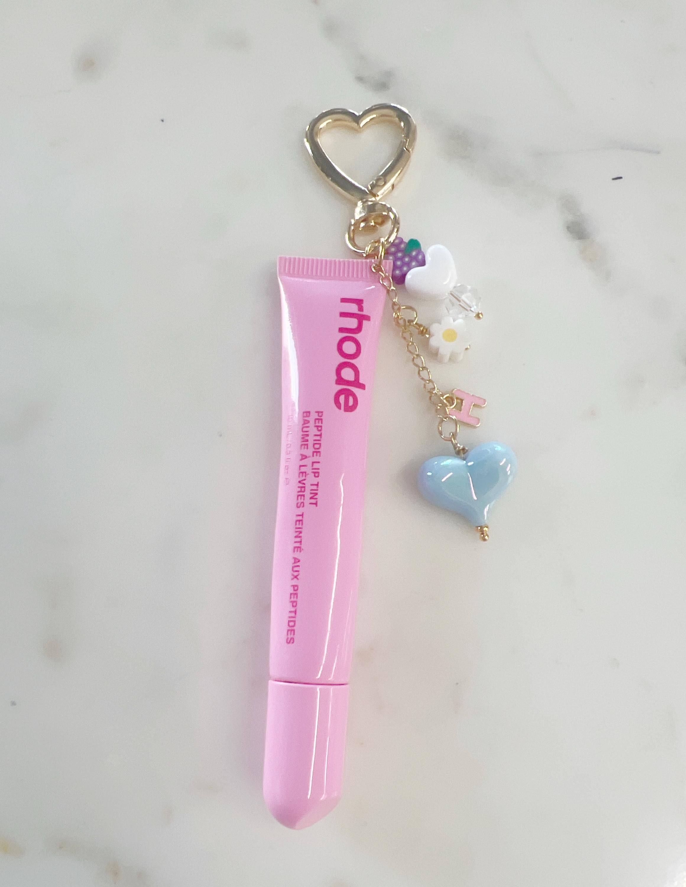 Gold Plated Purse Lip Gloss Backpack Key Charm Cloud Donut Flower