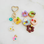 Gold Plated Purse Lip Gloss Backpack Key Charm Donut Watermelon