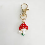 Gold Plated Purse Lip Gloss Backpack Key Charm Strawberry Double