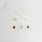 Sterling Silver or 14K Gold Filled Teeny Tiny or 3mm Cubic Zirconia Charm Link