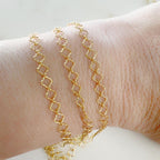 14K Gold Filled Crimped Clover Chain Link 4.4mm X – Sold by the Foot