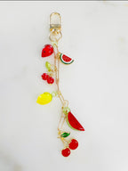Gold Plated Purse Lip Gloss Backpack Key Charm Donut Watermelon