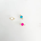 14K Gold Filled 4mm Bello Opal Connector Charm Gemstone Connector White