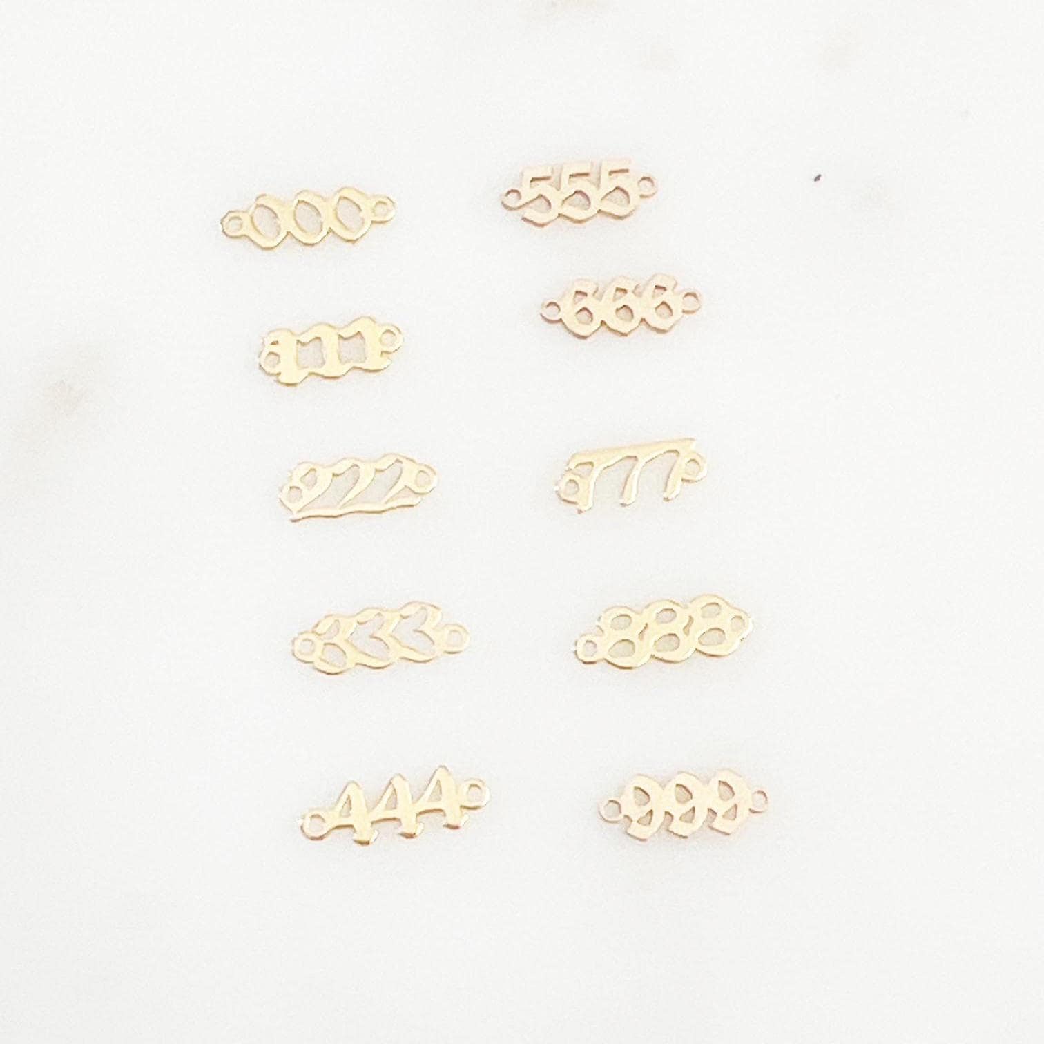 14K Gold Filled Teeny Tiny Angel Number Connector Charm Pendant Wish