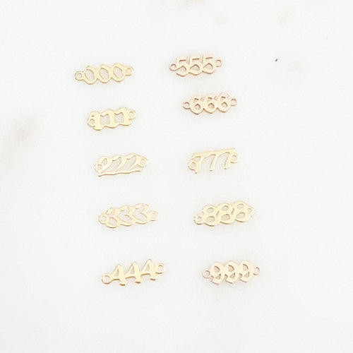 14K Gold Filled Teeny Tiny Angel Number Connector Charm Pendant Wish