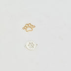 Sterling Silver or 14K Gold Filled Teeny Tiny Dog Paw Print Connector Pendant