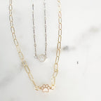 Sterling Silver or 14K Gold Filled Teeny Tiny Dog Paw Print Connector Pendant
