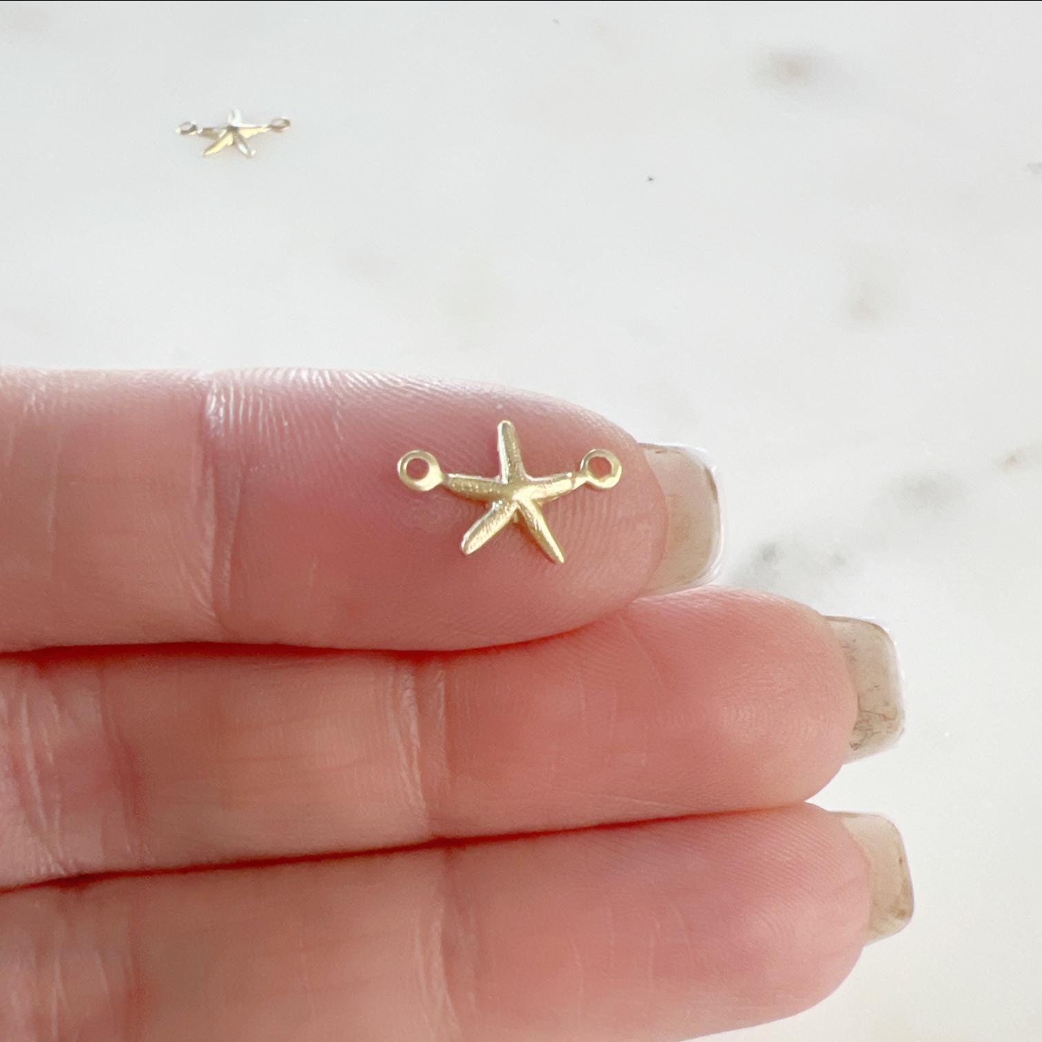 Sterling Silver or 14K Gold Filled Teeny Tiny Lightweight Starfish (2pc)