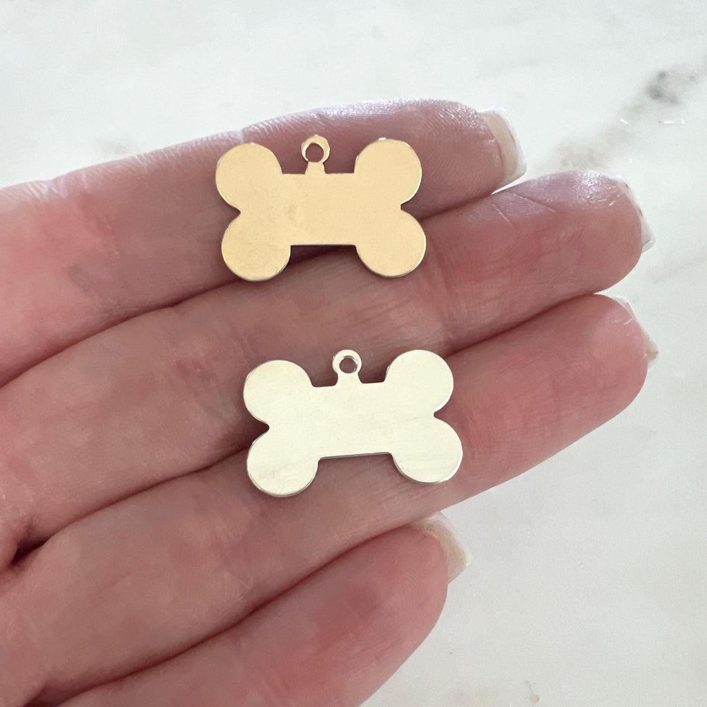 Sterling Silver or 14K Gold Filled Dog Bone Charm and Dog Charm Animal Lover