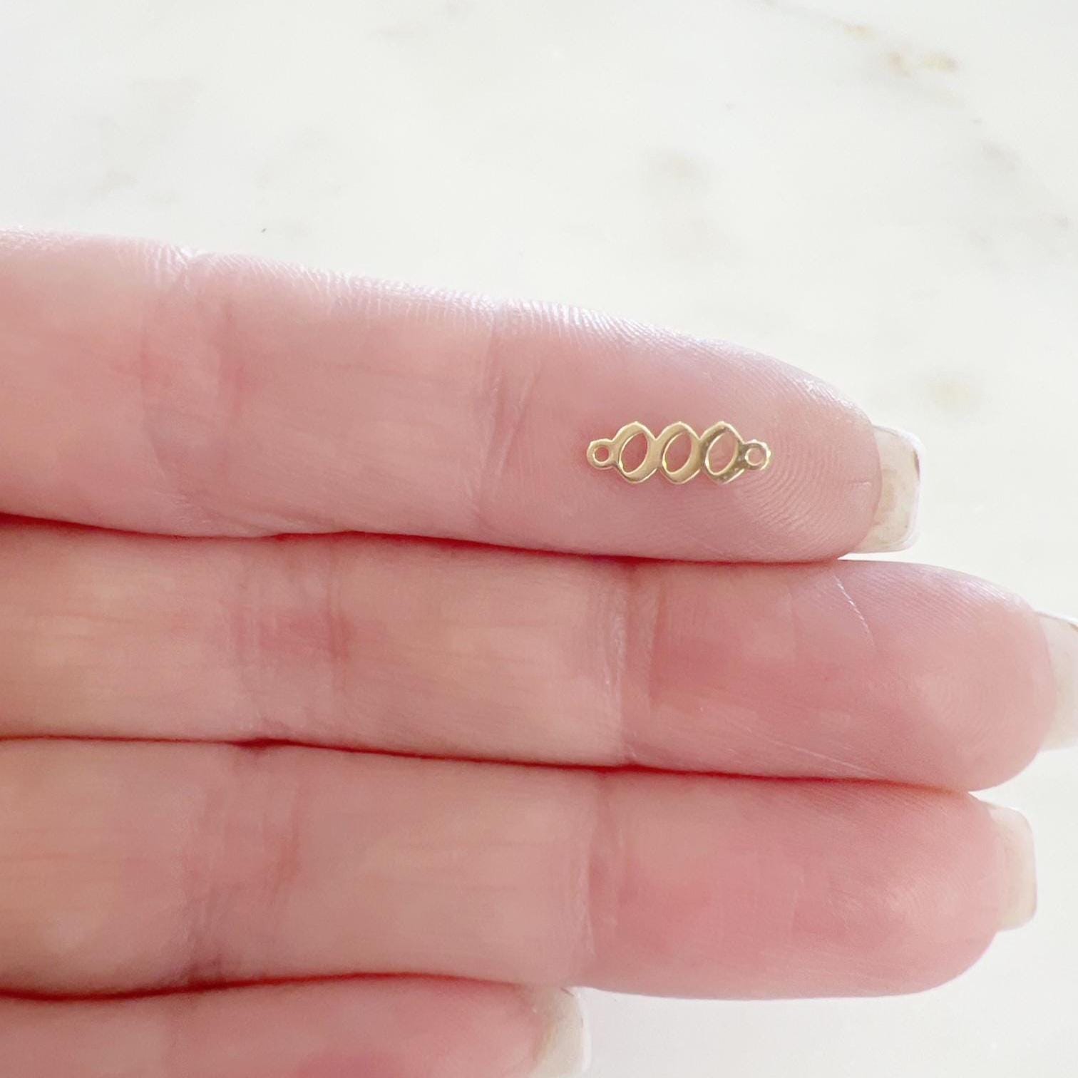 14K Gold Filled Teeny Tiny Angel Number Connector Charm Pendant Wish