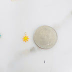 Gold Plated Dainty Daisy Flower Pendant Double Sided Nature Flower (5pc)