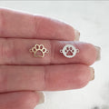 Sterling Silver or 14K Gold Filled Teeny Tiny Dog Paw Print Connector Pendant
