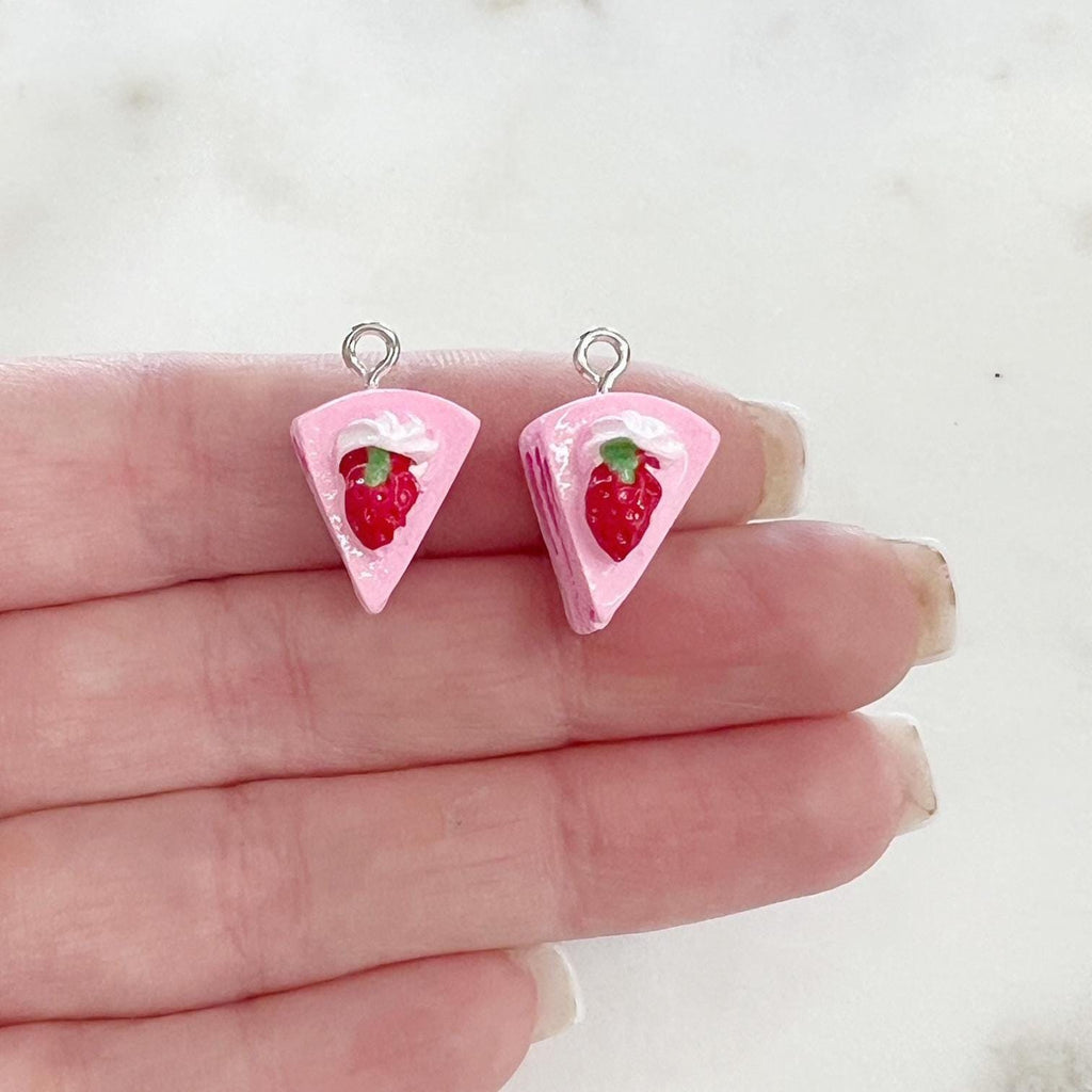 Strawberry Cake Charm Slice of Cake Charm Birthday Lip (2pc)