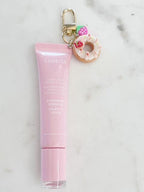 Gold Plated Purse Lip Gloss Backpack Key Charm Bear Bread Muffin