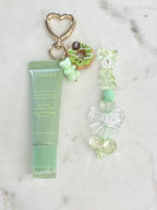 Gold Plated Purse Lip Gloss Backpack Key Charm Bear Bread Muffin