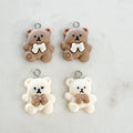 Acrylic Teddy Bear Charm Brown or Beige Bear Dancing (2pc)