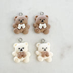 Acrylic Teddy Bear Charm Brown or Beige Bear Dancing (2pc)