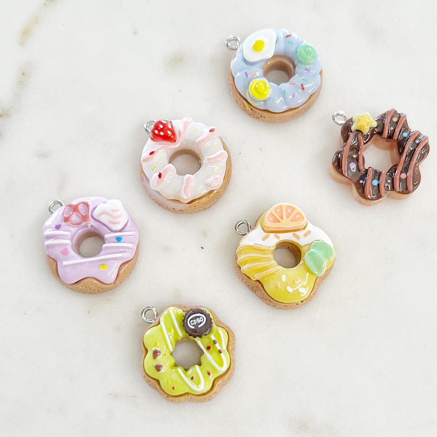 Colorful Delicious Acrylic Donut Doughnut Charm Pendant