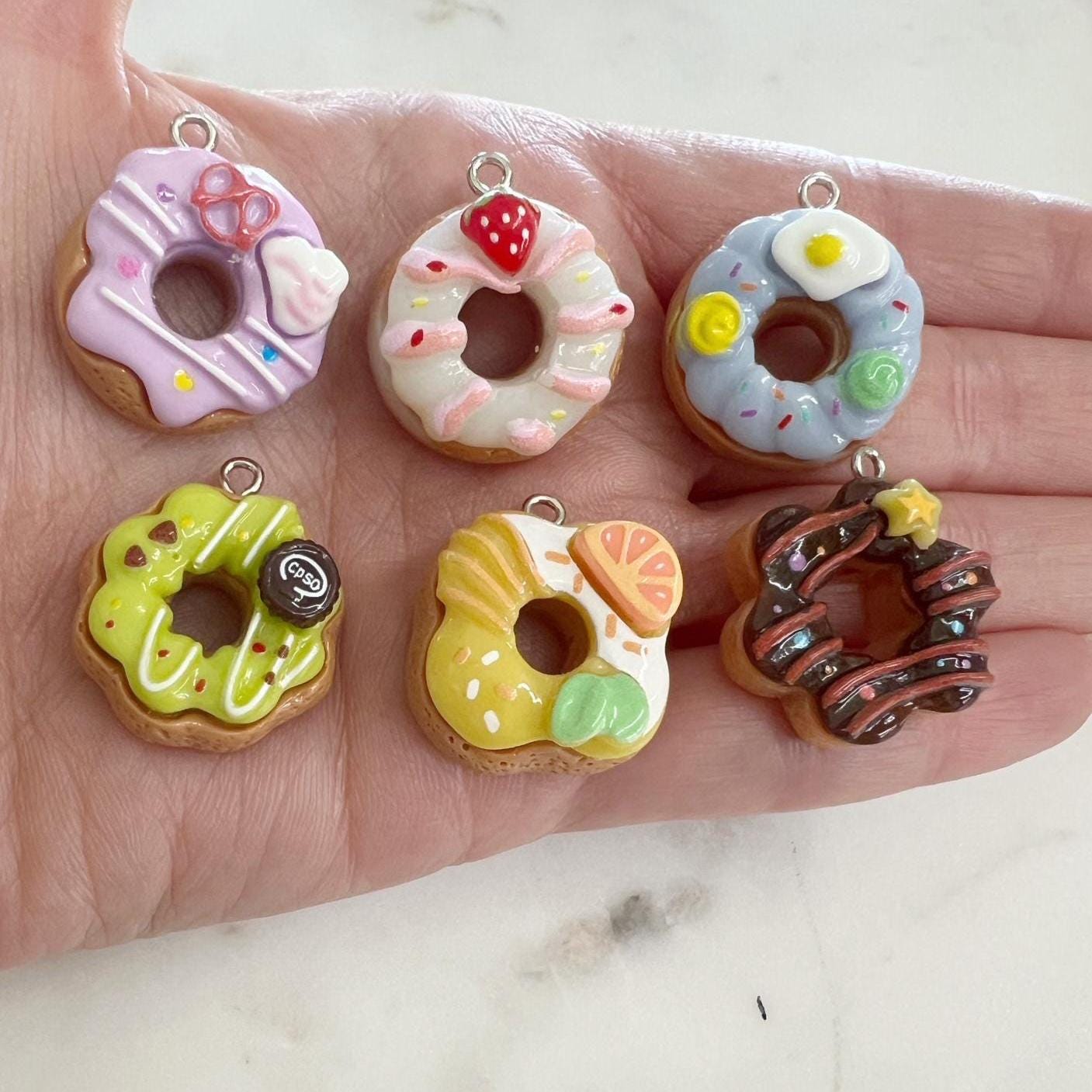 Colorful Delicious Acrylic Donut Doughnut Charm Pendant