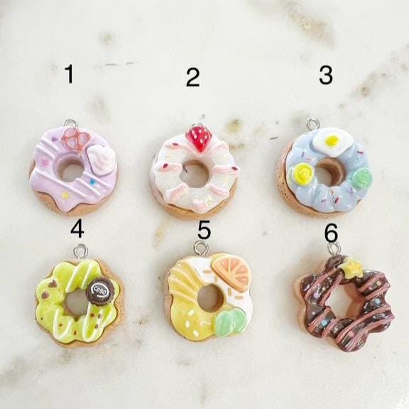 Colorful Delicious Acrylic Donut Doughnut Charm Pendant