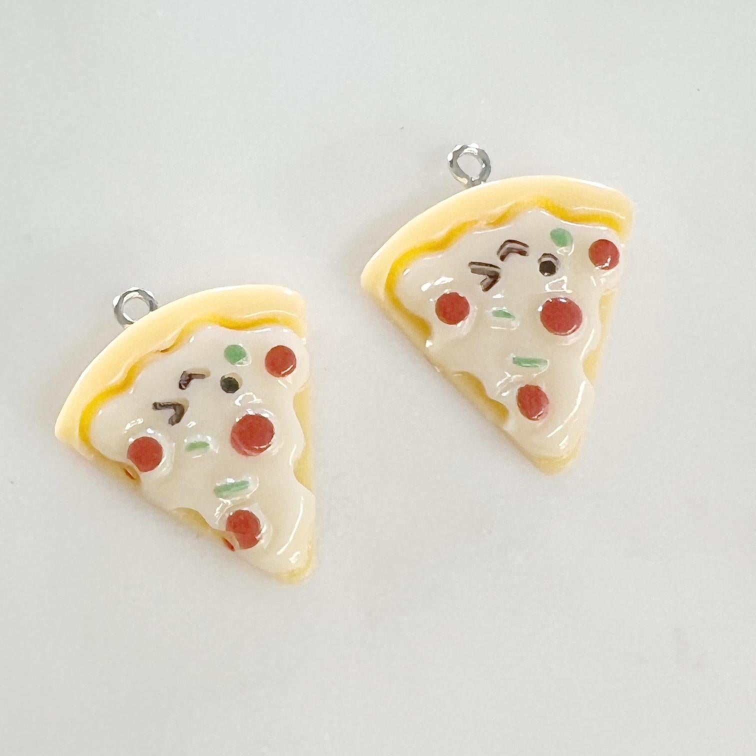 Acrylic Slice of Pizza Charm Pepperoni Pizza Pendant