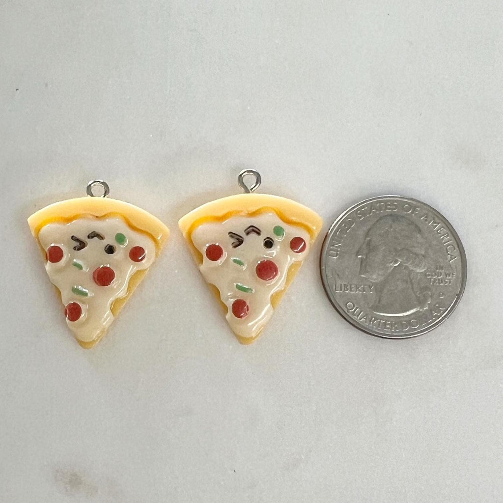 Acrylic Slice of Pizza Charm Pepperoni Pizza Pendant