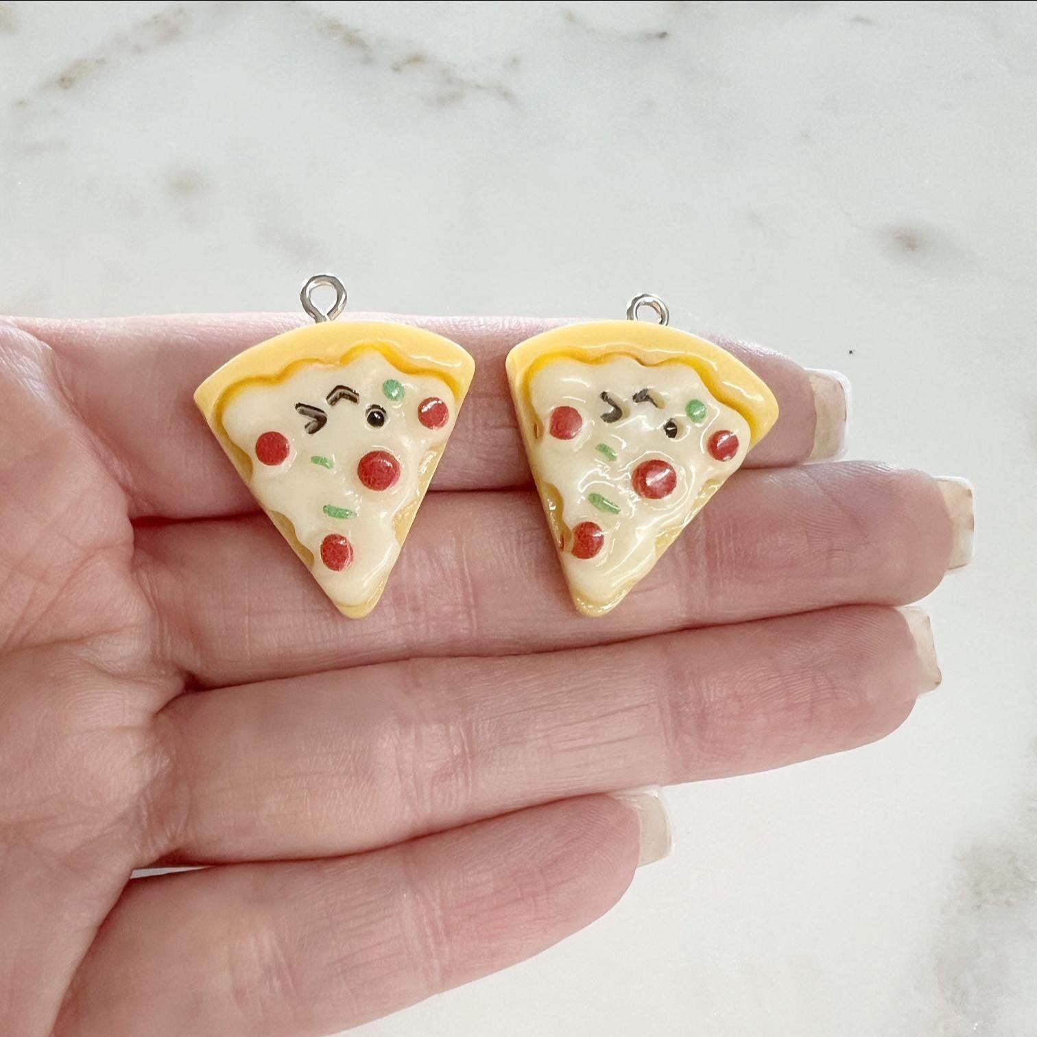 Acrylic Slice of Pizza Charm Pepperoni Pizza Pendant