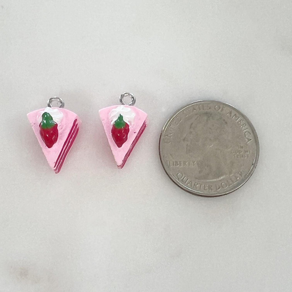 Strawberry Cake Charm Slice of Cake Charm Birthday Lip (2pc)