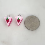 Strawberry Cake Charm Slice of Cake Charm Birthday Lip (2pc)