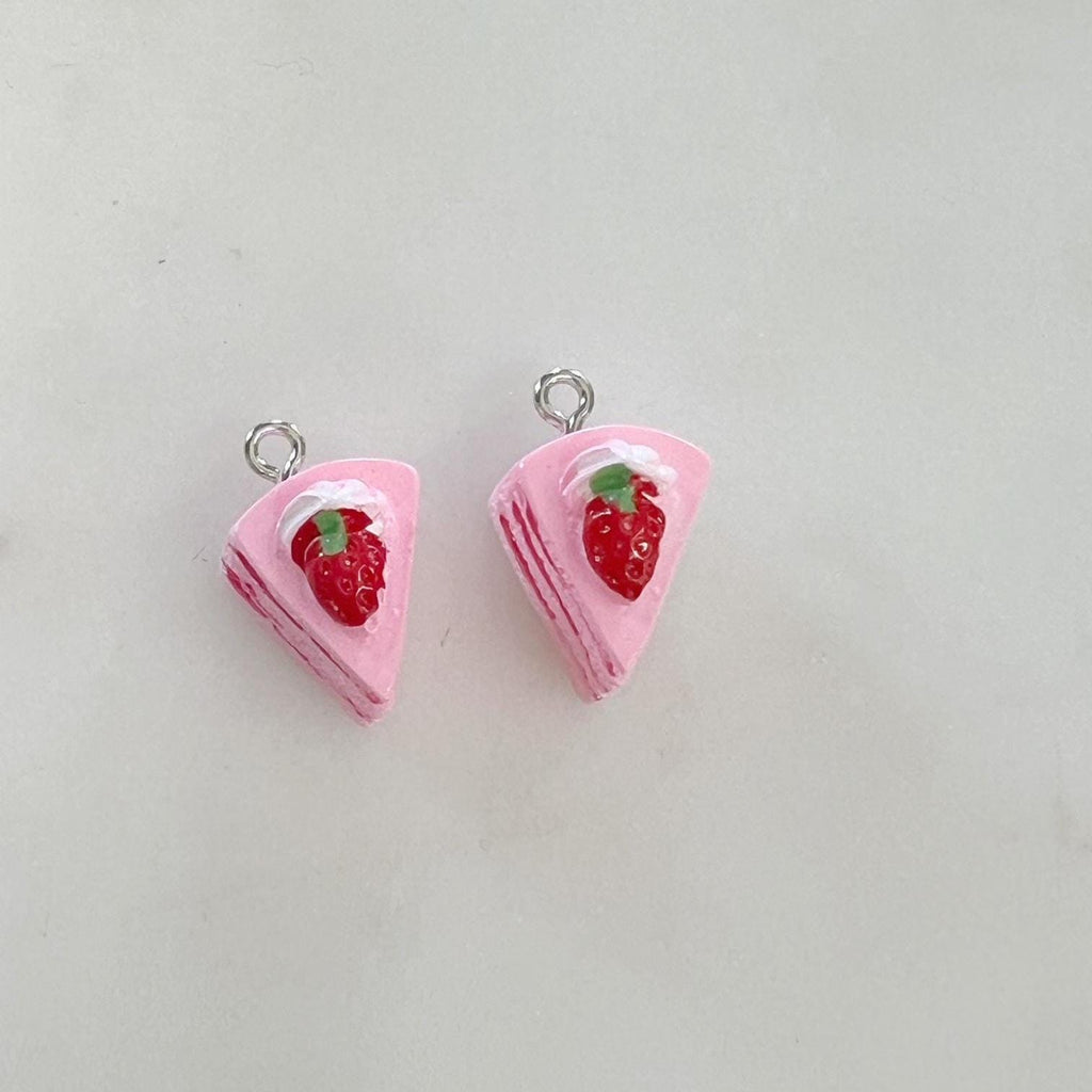Strawberry Cake Charm Slice of Cake Charm Birthday Lip (2pc)