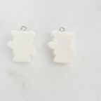 2 Pieces Acrylic Teddy Bear Charm White Bear Dancing Bear Pendant Lip Gloss, Backpack, Purse, Key Chain Charm, Jewelry Supply