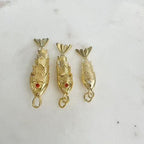 Gold Plated Detailed with Orange or Clear Cubic Zirconia Eye