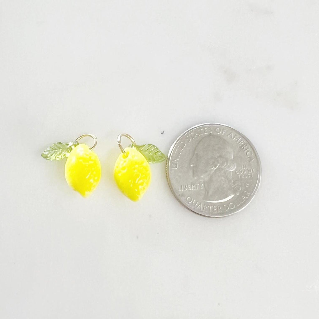 Yellow Acrylic Lemon Charm Juicy Fruit Charm Acrylic (2pc)