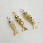 Gold Plated Detailed with Orange or Clear Cubic Zirconia Eye