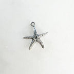 Sterling Silver Starfish Charm Textured 15mm Ocean Sea Animal Charm