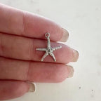 Sterling Silver Starfish Charm Textured 15mm Ocean Sea Animal Charm