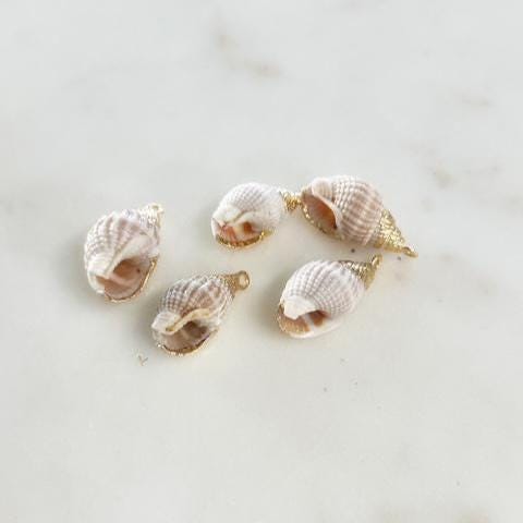 Gold Plated Natural Shell Ocean Nautical Charm Pendant