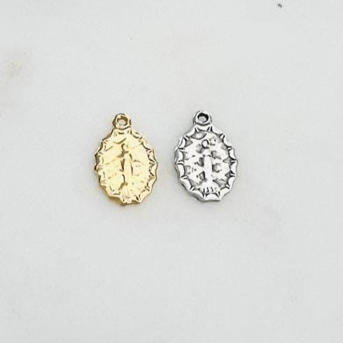 14mmx9mm Sterling Silver or Vermeil Small or Mother Mary Oval Charm
