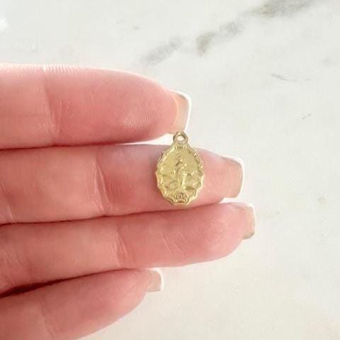 14mmx9mm Sterling Silver or Vermeil Small or Mother Mary Oval Charm