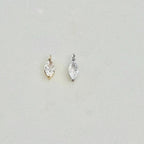 Gold Plated or Rhodium Plated Marquise Pave CZ Small Drop Cubic Zirconia
