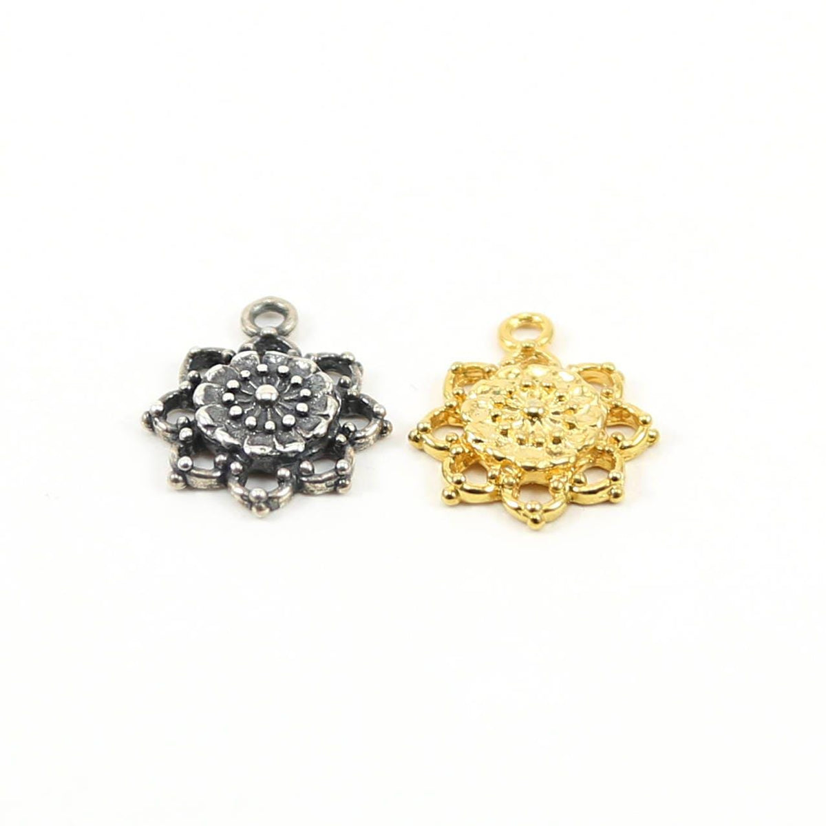 Daisy flower nature charm sterling silver or vermeil gold