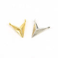 Modern triangle arrow point connector necklace charm sterling silver or vermeil gold