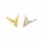 Modern triangle arrow point connector necklace charm sterling silver or vermeil gold