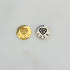Speckled heart with love charm in sterling silver and vermeil gold valentine's day love friendship pendant