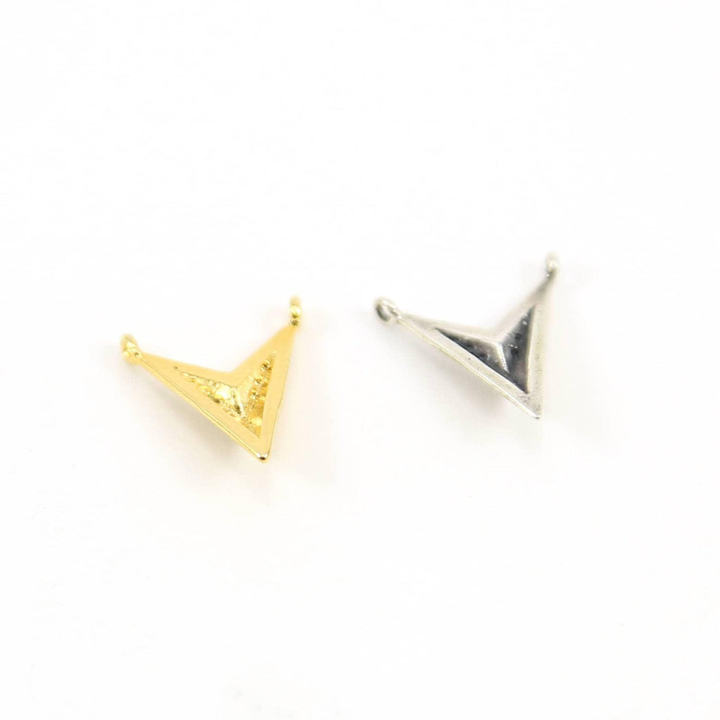 Modern triangle arrow point connector necklace charm sterling silver or vermeil gold