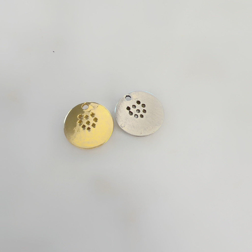 Speckled heart with love charm in sterling silver and vermeil gold valentine's day love friendship pendant